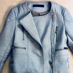 Baby blue Moto Jacket